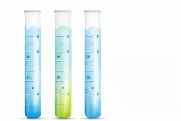 Clipart of a playful test tube character wearing glasses and holding a tiny dropper, delightful watercolor shades, focusing on a fun and educational science theme, white background.