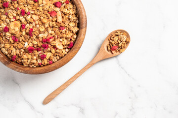 homemade granola, healthy breakfast, Homemade whole grain musli with berries