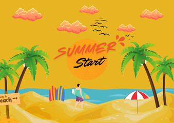 Summer Start: Attractive High-Quality Summer Design, 2024, Vector Illustration.
