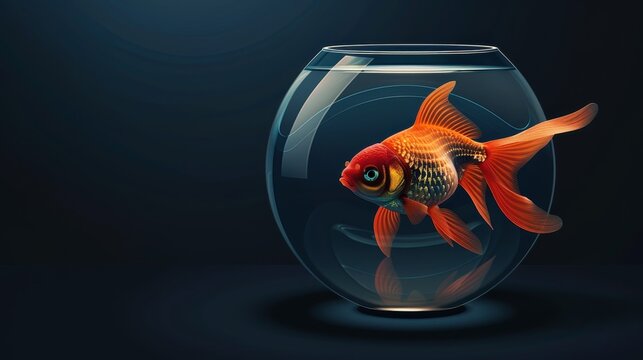 Goldfish in Bowl with Artistic Flair