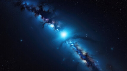 Milky way on dark star sky. Space beautiful abstract background of galaxy and universe