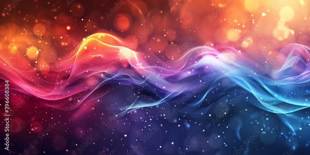 Canvas Prints a colorful wave of light with a lot of sparkles