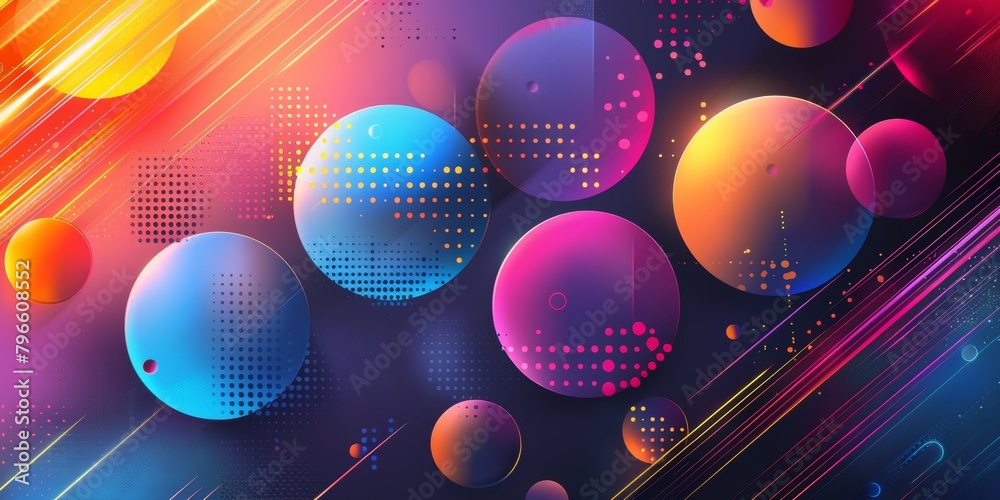 Wall mural a colorful background with many different colored circles
