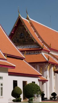 Vertical Video of Thai Temple in Bangkok