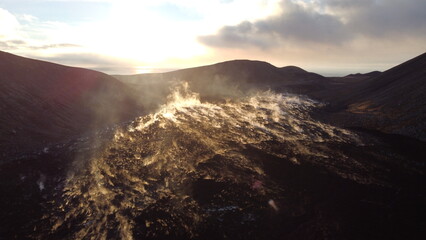 vulkan, lava, asche, ascheregen, lava, magma, island, berg, himmel, landschaft, cloud, natur, berg,...