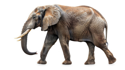 Obraz premium African bush elephant in whitebackground with clipping path