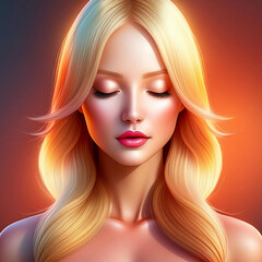 사색하는 금발의 미녀 