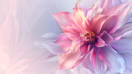 Pink watercolor flower,generative ai