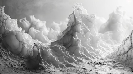 A grayscale image of a coral reef. - obrazy, fototapety, plakaty