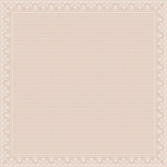 Fototapeta premium Hijab scarf flower abstract pattern.Ethnic geometric ornament with frame motif border hijab pattern.Design for fabric,print,scarves,shawl,kerchief,bandana,clothing,pareo,pillows,tablecloth,decoration.