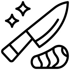 Knife Icon. Meat and knife icon
