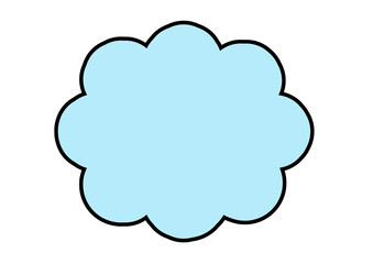 雲形 シンプル 青 ふきだし 説明