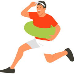 Summer people with inflatable ring