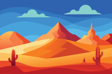 Desert landscape background vector design