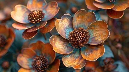 steampunk flowers, background with flowers