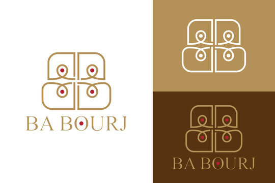 Logo ready elegant simple creative brand identity company corporate cafe fashion food initial B pattern letter word  mark sign modern