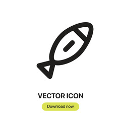 Fish icon vector. Linear-style sign for mobile concept and web design. Fish symbol illustration. Pixel vector graphics - Vector.	
