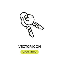 Keys icon vector. Linear-style sign for mobile concept and web design. Keys symbol illustration. Pixel vector graphics - Vector.	
