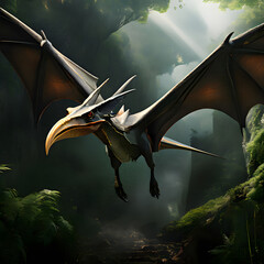 Pteranodon living in the air , ai-generatet