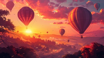 Sunset Adventure in a Hot Air Balloon