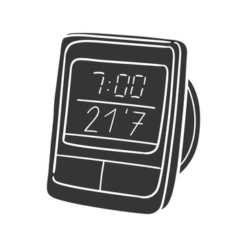Bike Odometer Icon Silhouette Illustration. Cycling Vector Graphic Pictogram Symbol Clip Art. Doodle Sketch Black Sign.