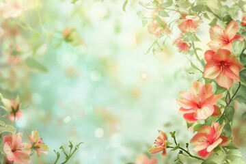 Beautiful Flowers Background, Light Blooming Pattern, Color Flower Mockup, Floral Banner