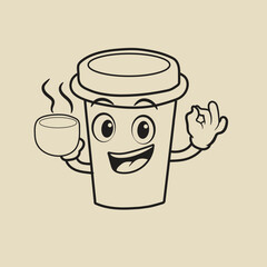 tea mascot design holding a cup of tea part 2