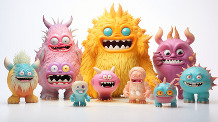 Fototapeta premium Halloween Monsters Spooky Fun, Monsters toys