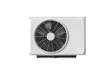  White air conditioner with fan on white background vector illustration