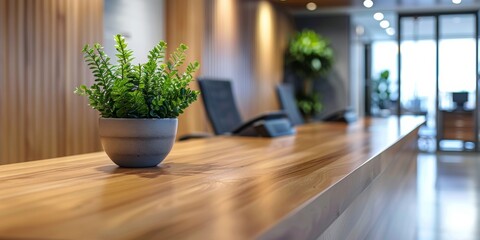 Fototapeta premium close up to Receptionist desk, copy space 