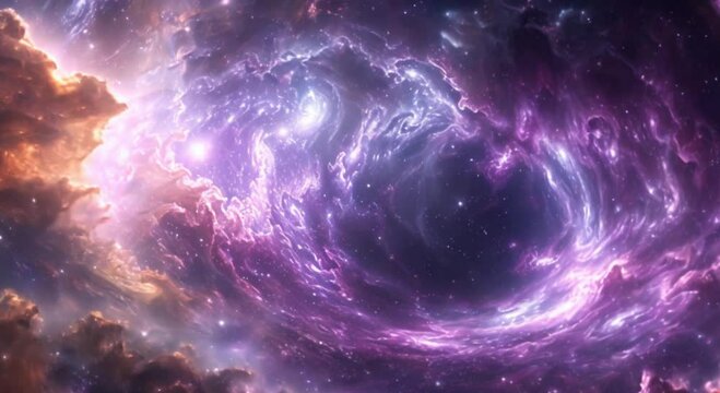 abstract hole in outer space in purple footage