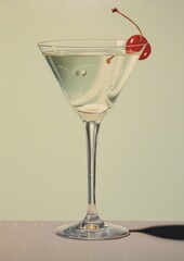 Clsoe up on pale cocktails martini drink glass