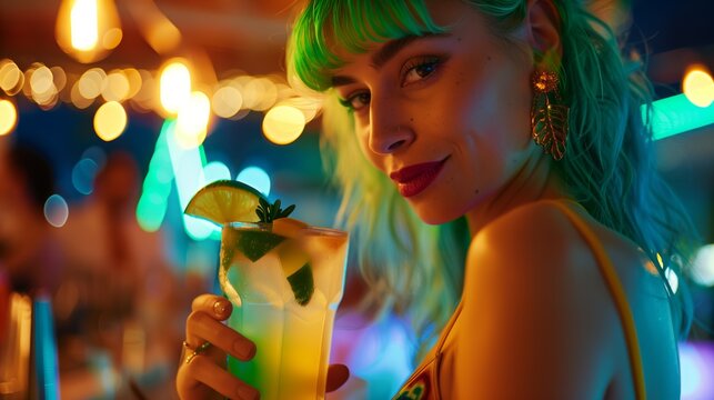 Kreativit&auml;t im Glas: Barkeeperin bei der Gartenparty