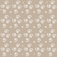 Vector seamless pattern with leaves and curls. Monochrome abstract floral background. Stylish monochrome texture.