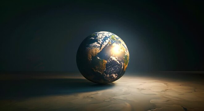 Conceptual digital clock counting down the time left to prevent irreversible climate damage, set against a darkening globe, - Powered by Adobe