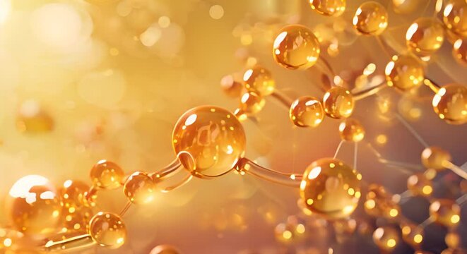 Illustration of Coenzyme Q10 (CoQ10) for skin energizing, against a dynamic, blurred backdrop