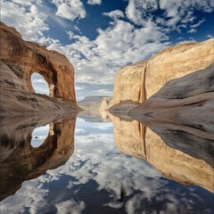 formations in region country, Reflection Canyon stock photo 