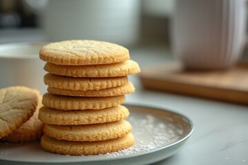 Fototapeta na wymiar Shortbread Cookies cookies plate food snickerdoodle.