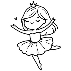 cute girl Princess ballet dancer leaping gracefully through the air with arms extended like wings