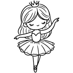 cute girl Princess ballet dancer The Port de Bras Pose: The princess performs a series of flowing arm movements, gracefully transitioning between poses