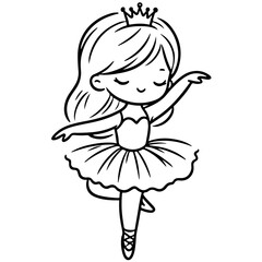 cute girl Princess ballet dancer The Chasse Pose: The princess performs a series of small, sliding steps, arms moving in a flowing motion