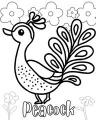 peacock with a flower