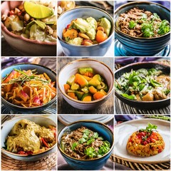 photo collage of traditional Korean food dishes