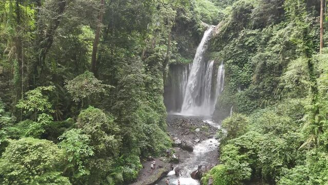 The waterfall is called Tiu Kelep. location in Senaru Village - North Lombok - Indonesia
