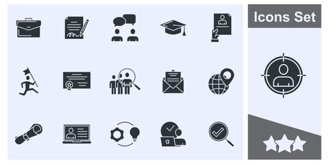 head hunting icon set symbol collection, logo isolated vector illustration