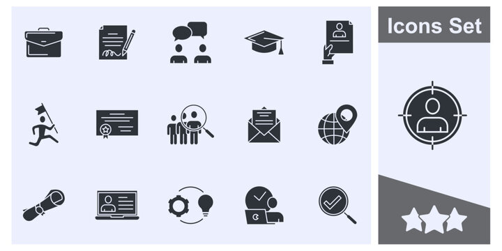 head hunting icon set symbol collection, logo isolated vector illustration