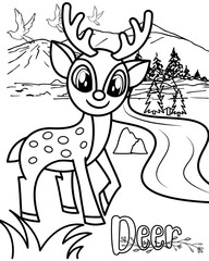 christmas card with deer