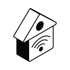 Artificial intelligence home isometric vector design, smart home icon