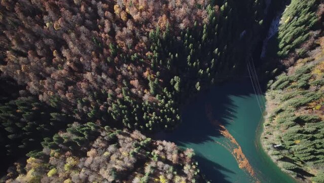 Aerial video over Scropoasa lake Romania