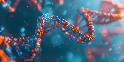 Medical technology harnesses DNA double helix with bioinformatics genetic engineering nanotechnology. Concept Biomedical Engineering - obrazy, fototapety, plakaty